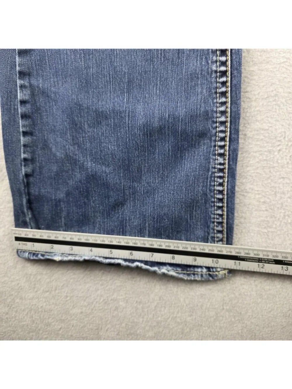 Silver Jeans Eden Bootcut Womens 34x33 Blue Medium Wash Distressed Stretch